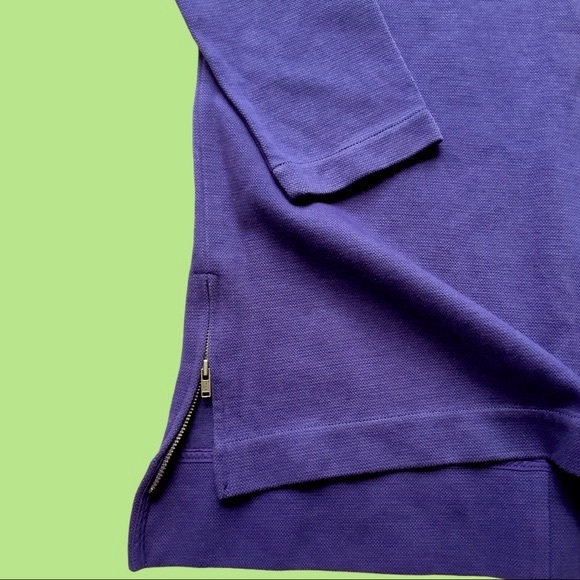 Madewell Navy V-neck Top w/ Side Zippers Size XS-S - Picture 5 of 7